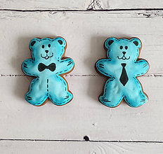 Dekorácie - Perníkový medveď (Modrý) - 11946091_