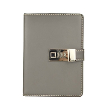 Papiernictvo - Kožený zápisník na heslový zámok v šedej farbe - 11949897_