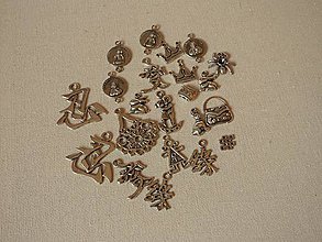 Komponenty - Set príveskov - rôzne motívy - starostriebro - 11951151_