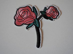 Galantéria - Nažehľovačka - ružičky ružové - 11951295_