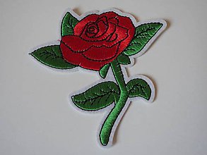 Galantéria - Nažehľovačka - ruža červená veľká - 11952050_