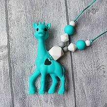 Detský textil - Silikónový náhrdelník žirafka "Monika" - 11957410_