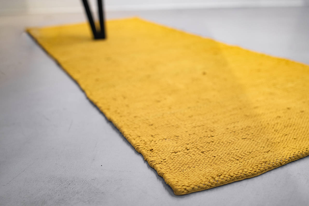 Ručne tkaný koberec MUSTARD, horčicový, husto tkaný