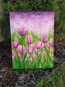 Obrazy - Ružové tulipány - 11957097_