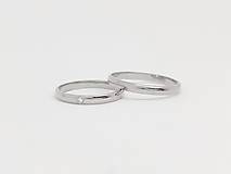 Prstene - 925/1000 strieborné snubné prstene, svadobné obrúčky s diamantom - 11961979_