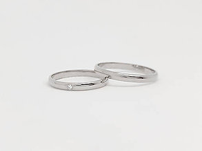 Prstene - 925/1000 strieborné snubné prstene, svadobné obrúčky s diamantom - 11961979_