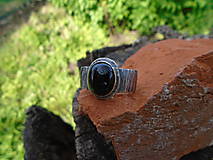 Pánske šperky - Strieborný prsteň Ag925 Ónyx Pánsky - 11959615_