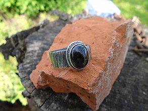 Pánske šperky - Strieborný prsteň Ag925 Ónyx Pánsky - 11959616_