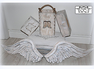 Dekorácie - Anjelské krídla "Vintage white" - 11962184_