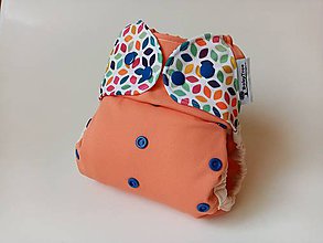 Detské doplnky - Vrchné PUL plienkové nohavičky "Farebný svet (pomarančová)" - 11958942_