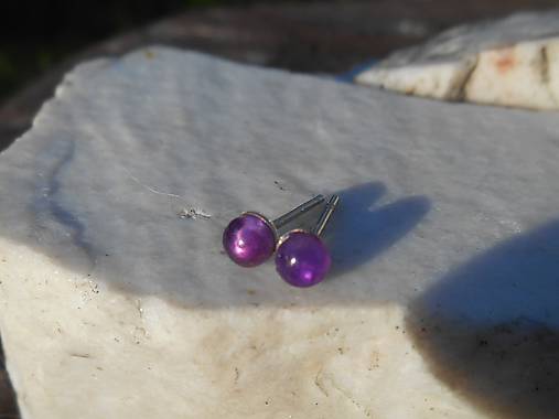 Náušnice - ametysta brincoa-ametyst.mini naušnice - 11962800_
