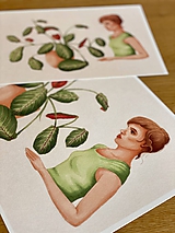 Dievča s marantou - Print | Botanická ilustrácia