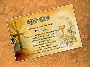 Papiernictvo - Pozvánka na prvé sväté prijímanie - 11963519_