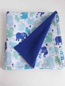 Detský textil - Detská deka - Modré sloníky - 11967056_