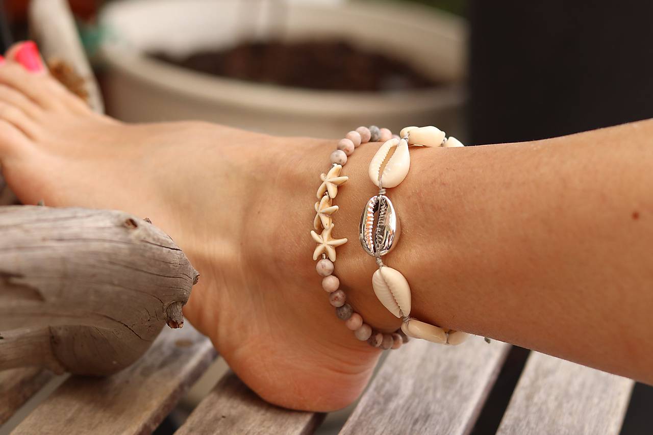 Náramok na nohu - sada 2 ks