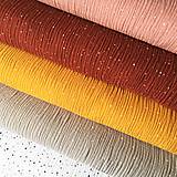 Textil - bodkovaný 100 % bavlnený mušelín hrejivé odtiene, šírka 130 cm (okrovožltá) - 11971710_