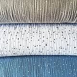 Textil - bodkovaný 100 % bavlnený mušelín chladné odtiene, šírka 130 cm - 11972145_