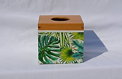 Úložné priestory & Organizácia - Box na vreckovky "Tropical leaves Nr.1" - 11977973_