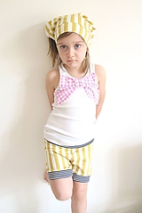 Detské oblečenie - kraťasy z biobavlny Pruhy (žlté) - 11976506_