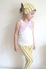 Detské oblečenie - legíny z biobavlny Pruhy (žlté) - 11976688_