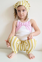 Detské oblečenie - legíny z biobavlny Pruhy (žlté) - 11976702_