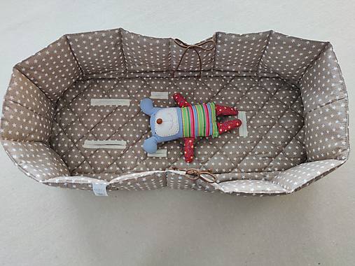 Detský textil - Vlnienka Hniezdo do vaničky kočíka 100% bavlna Hviezdička béžová na mieru - 11981932_