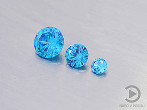 Minerály - Zirkón kubický modrý topas akvamarín 2-10 mm okrúhly - 11981002_
