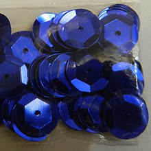 Iný materiál - Flitre lomené 12mm (modré kovový vzhľad) - 11979050_