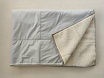 Úžitkový textil - RUNO SHOP Deka vlnená 100 % ovčie rúno Lux Elegant pastelová šedá Grey - 11982938_