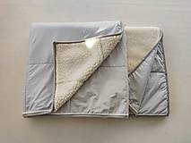 Úžitkový textil - RUNO SHOP Deka vlnená 100 % ovčie rúno Lux Elegant pastelová šedá Grey - 11982945_