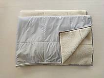 Úžitkový textil - RUNO SHOP Deka vlnená 100 % ovčie rúno Lux Elegant pastelová šedá Grey - 11982952_