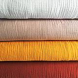 Textil - jednofarebný 100 % bavlnený mušelín, odtiene na výber, šírka 130 cm (horčicová) - 11983282_