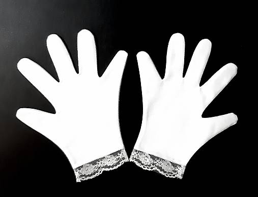  - Detské rukavice s čipkou (146/152) - 11987406_