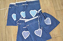 Úžitkový textil - Modrotlačové vrecko s modrými kvietkami - 11991001_