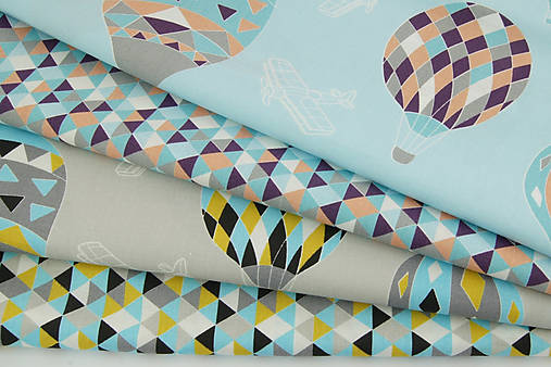 Textil - 100% bavlna Balóny na šedom - šírka 160cm - 11989982_