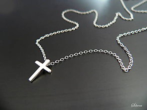 Náhrdelníky - strieborný 925 náhrdelník Tiny Cross - 11988277_