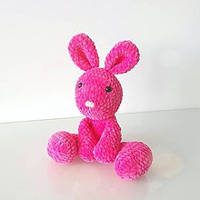 Hračky - Plyšový zajačik (Neon ružová) - 11989354_