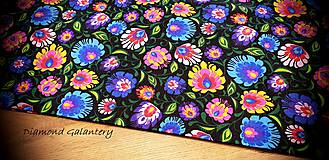 Textil - Bavlnená látka - Folk kvety - cena za 10 centimetrov - 11991070_