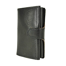 Peňaženky - RFID Kožená peňaženka na karty v čiernej farbe - 11990531_