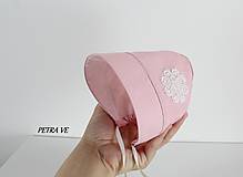 Detské čiapky - Ružový sen - detský čepček z ľanu - 11989101_