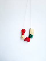 Náhrdelníky - Červeno zelený náhrdelník GEO RED - 11994668_