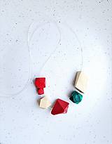 Náhrdelníky - Červeno zelený náhrdelník GEO RED - 11994670_