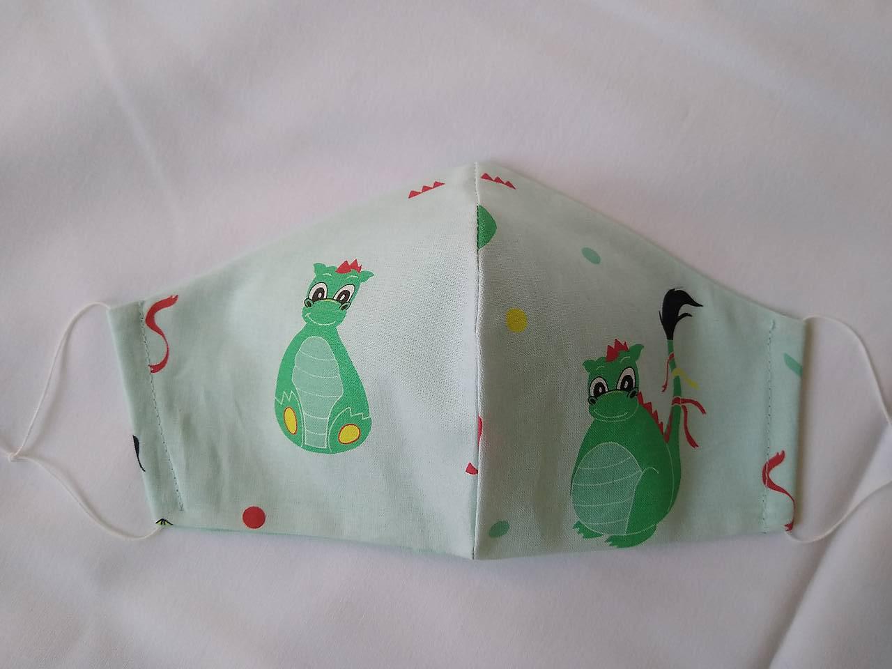 AKCIA dizajnové rúško dráčik tvarované dvojvrstvové