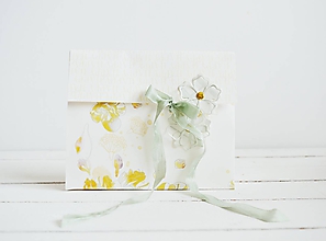 Papiernictvo - Papierová taška - kvety (Žltá) - 11997603_