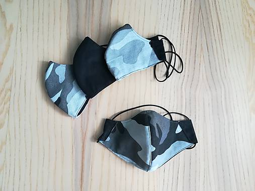 Rúška - Pracovné rúško na tvár - šedý maskáč - 12003492_