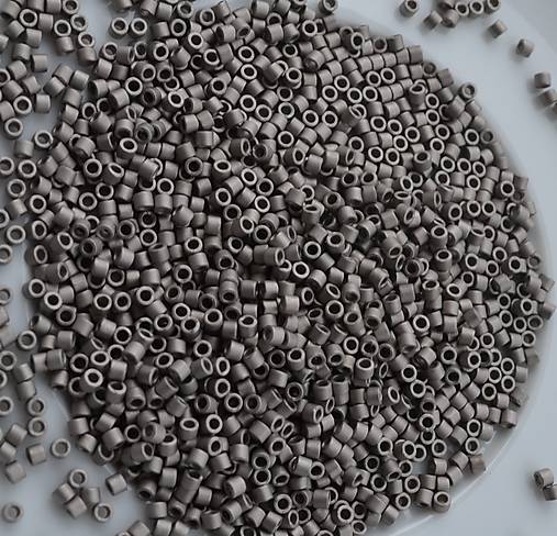 Korálky - Miyuki delica 10/0 8g Metallic Silver Matted - 12004524_