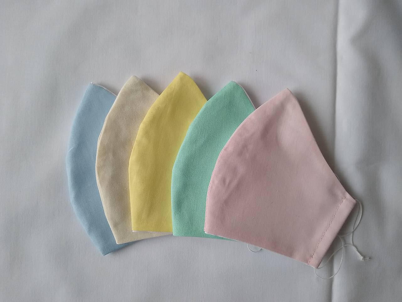 Set pastel dizajnové rúška tvarované dvojvrstvové