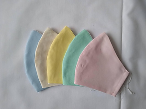 Rúška - Set pastel dizajnové rúška tvarované dvojvrstvové - 12005223_