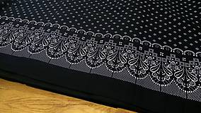 Textil - Bavlnená látka - Krajkový motív - cena za 10 centimetrov (Čierna) - 12009393_