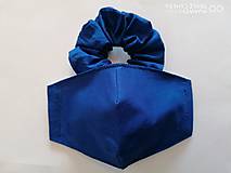 Rúška - Set tvarované rúško s gumičkou _kráľovska modrá - 12007626_